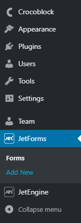 JetFormBuilder- Add a new form