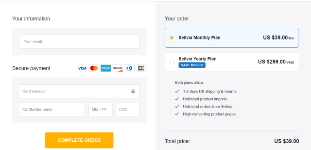 Sellvia Review Pricing