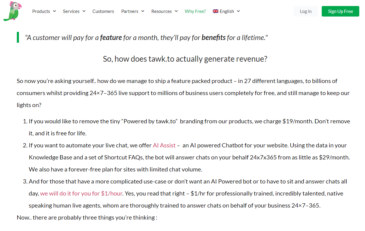 Tawk.to pricing - Botsonic Alternative